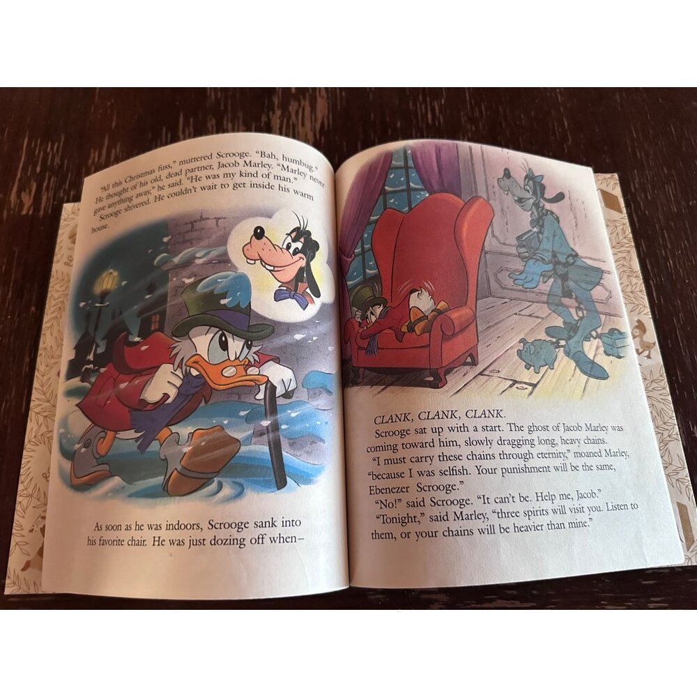 Vintage 1983 Disney Mickeys Christmas Carol Little Golden Book Hardcover Illustr - Picture 7 of 15